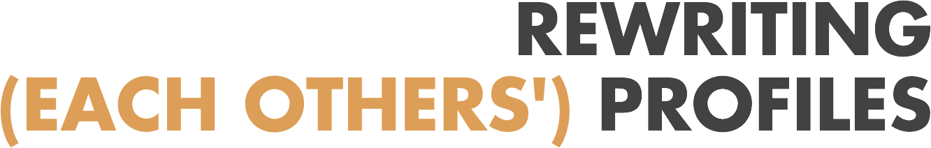 REWRITING (EACH OTHERS') PROFILES logo