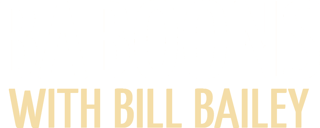 Baboons with Bill Bailey logo
