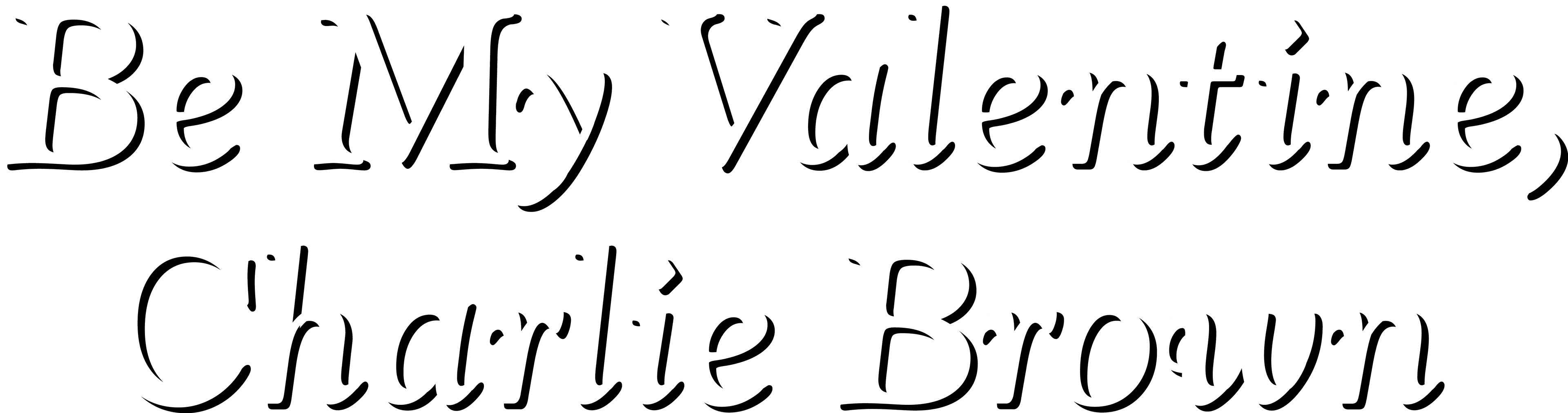Be My Valentine, Charlie Brown logo